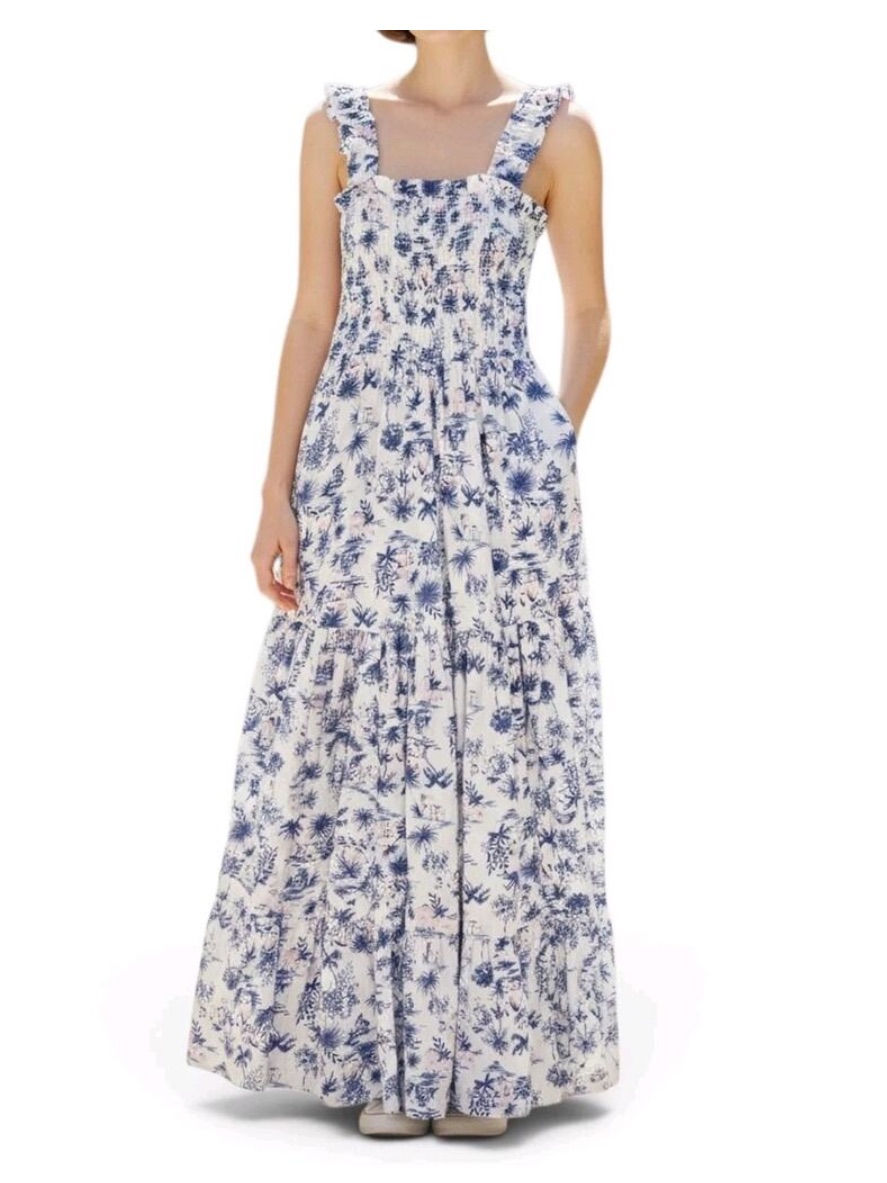 Abercrombie & Fitch Tiered Smocked Maxi Dress